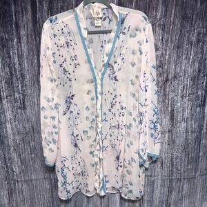 In Bloom by Jonquil Sheer Floral Midi Robe Women Size M/L (NO BELT)
